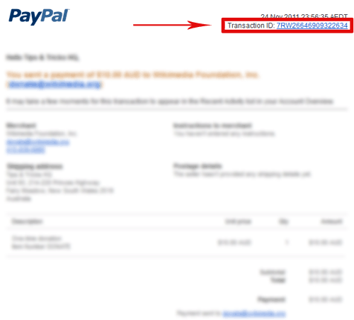 look up a paypal transaction id